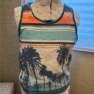 Striped Palm Tree Tank Top